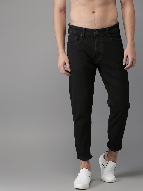 

Moda Rapido Men Black Slim Fit Mid-Rise Clean Look Stretchable Cropped Jeans