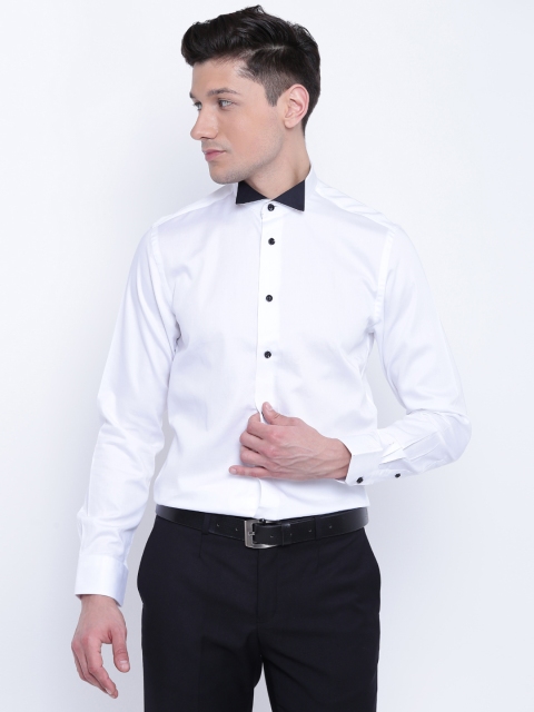 

Blackberrys Men White Slim Fit Solid Partywear Shirt