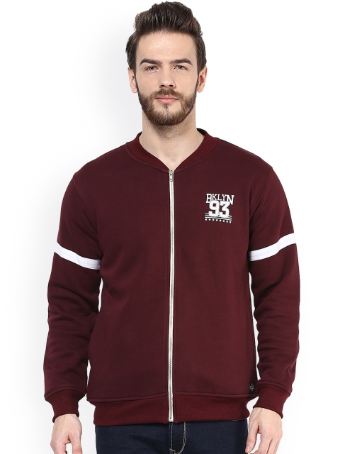 

GRIFFEL Men Maroon Solid Sweatshirt