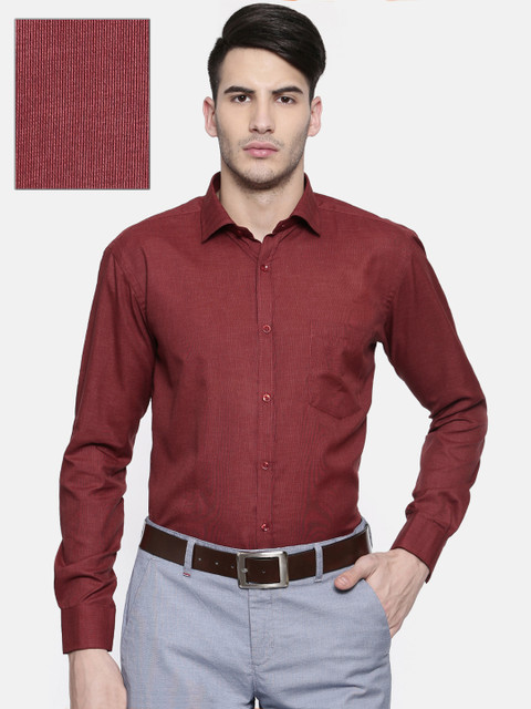 

RG DESIGNERS Men Red Slim Fit Solid Formal Shirt