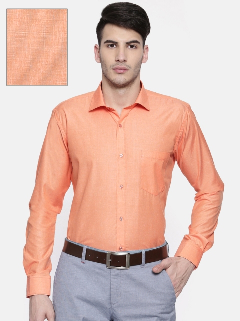 

RG DESIGNERS Men Peach-Coloured Slim Fit Solid Formal Shirt