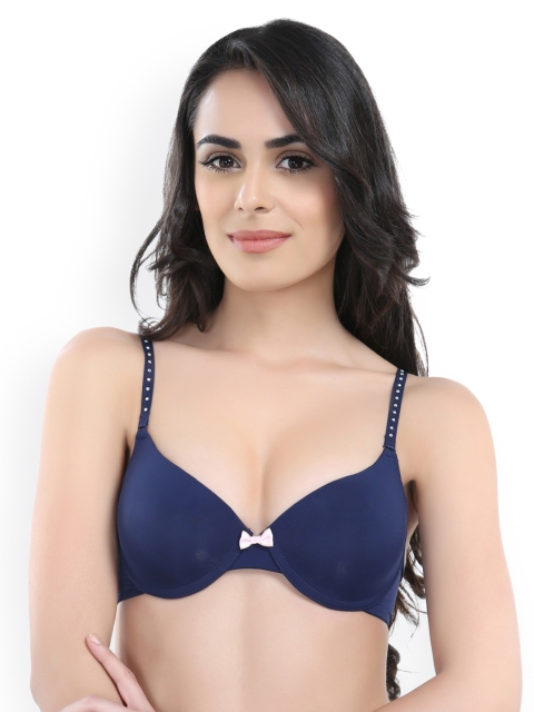 

Candour London Navy Blue Solid Underwired Lightly Padded T-shirt Bra 2494984