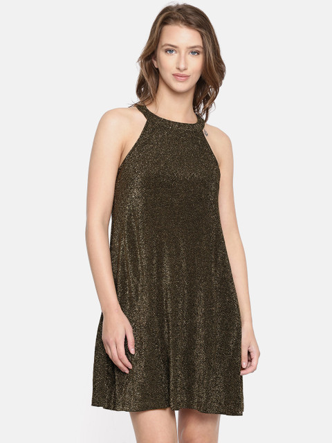 

Vero Moda Women Black Embellished A-Line Dress