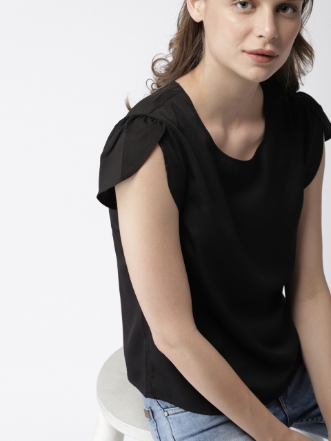 

Mast & Harbour Women Black Solid Top