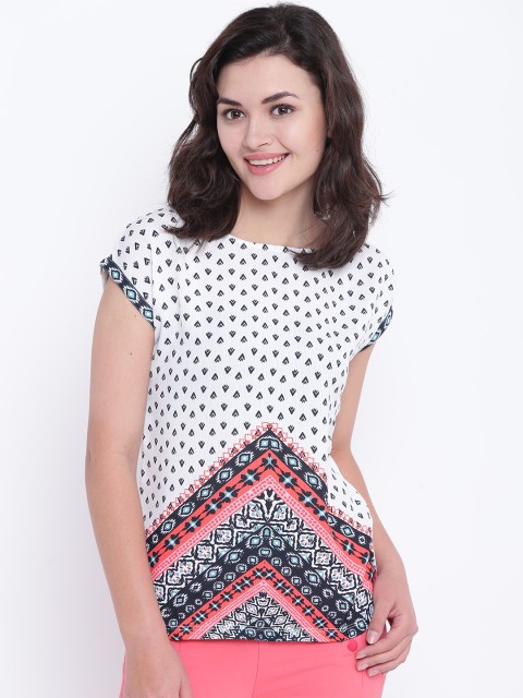 

Madame Women Off-White Printed Top
