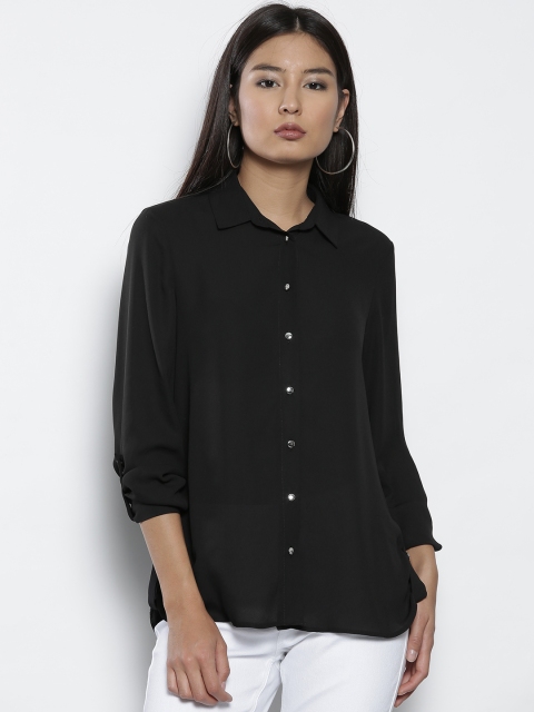 

DOROTHY PERKINS Women Black Regular Fit Solid Casual Shirt