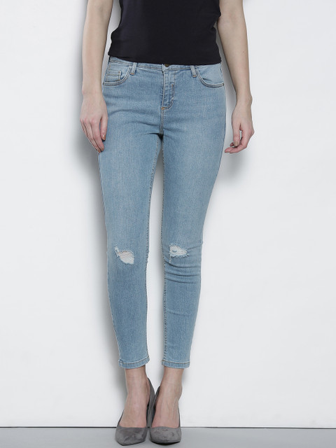 

DOROTHY PERKINS Women Blue Regular Fit Mid-Rise Mildly Distressed Jeans