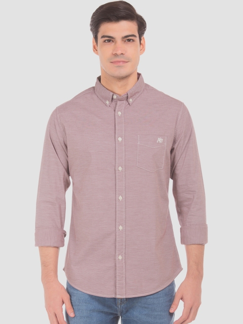

Aeropostale Men Mauve Regular Fit Solid Casual Shirt