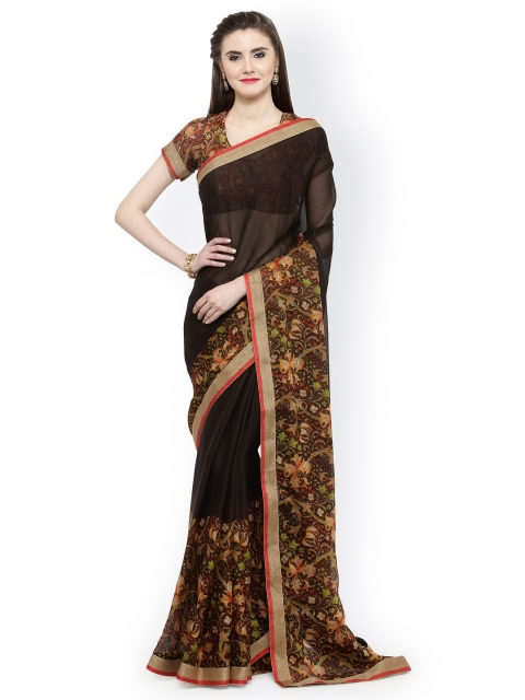 

Shaily Black Printed Pure Chiffon Saree
