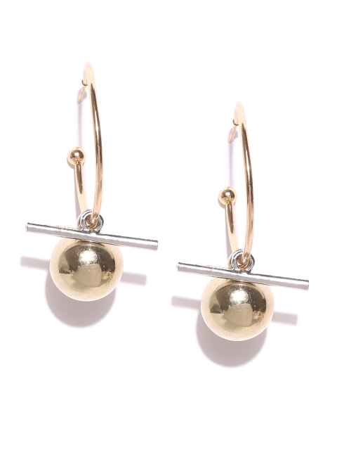 

OOMPH Gold & Silver-Toned Geometric Handcrafted Half Hoop Earrings