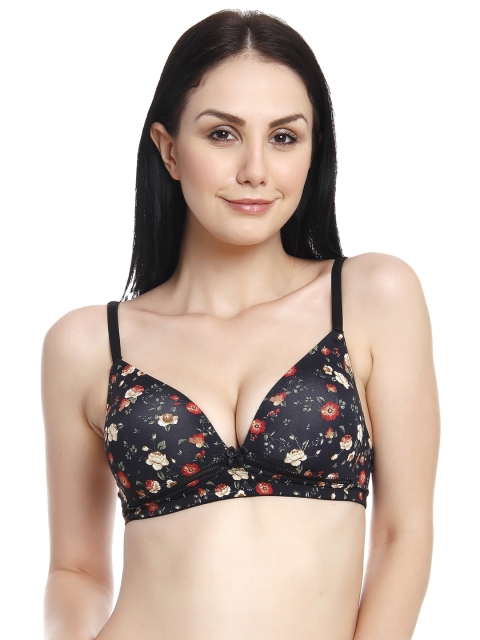 

Innocence Black Printed Non-Wired Non Padded T-shirt Bra