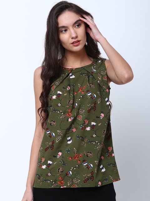 

Tokyo Talkies Women Olive Green Printed Top