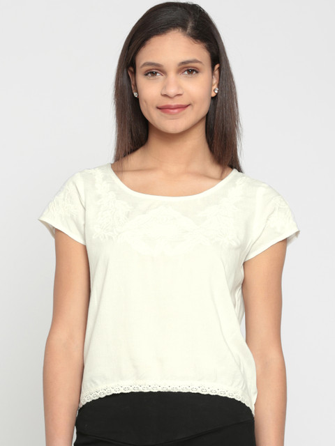 

Colour Me by Melange Women Off-White Solid Top