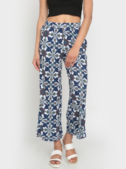 

Colour Me by Melange Women Blue Straight Printed Palazzos