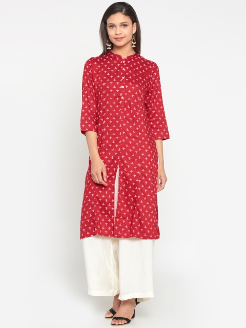 

Melange by Lifestyle Women Red Printed A-Line Kurta
