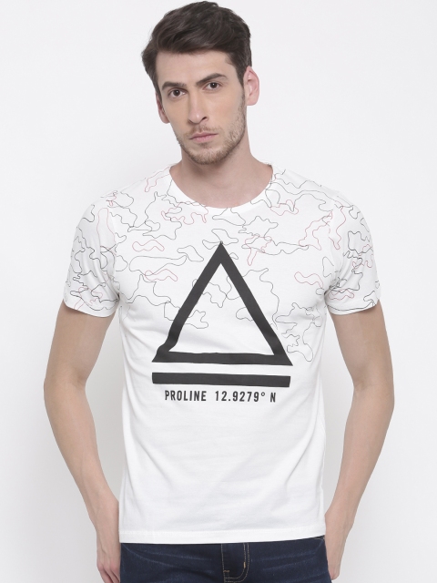

Proline Active Men Off-White Printed Round Neck T-shirt