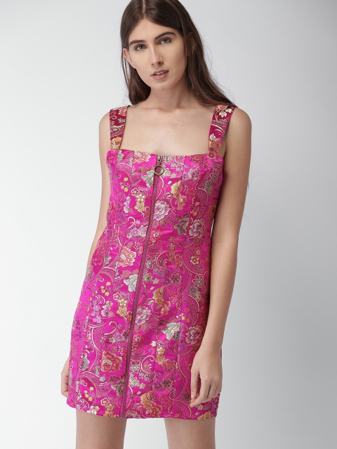 

FOREVER 21 Women Pink Printed A-Line Dress