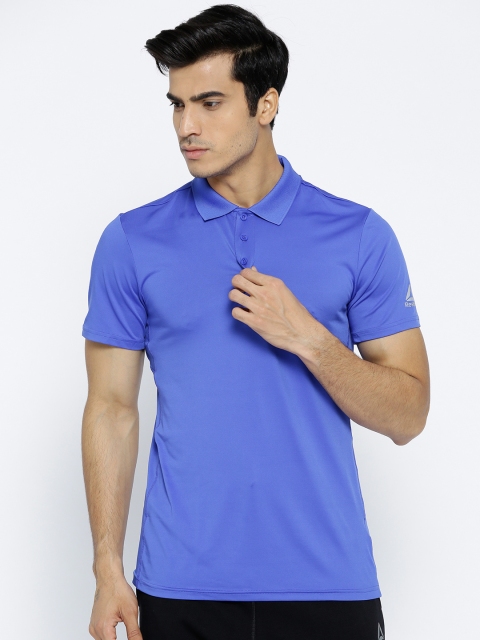 

Reebok Men Blue WOR Solid Training Polo T-shirt