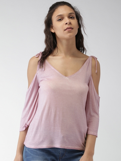 

FOREVER 21 Women Lavender Solid Top