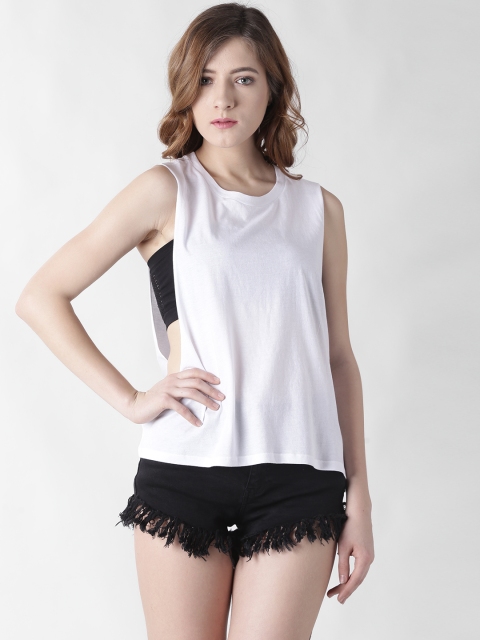 

FOREVER 21 Women White & Red Printed Top