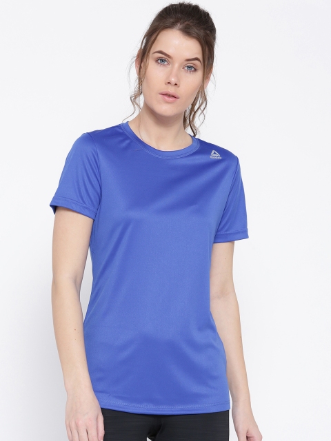 

Reebok Women Blue Core Polyester Solid Training T-shirt