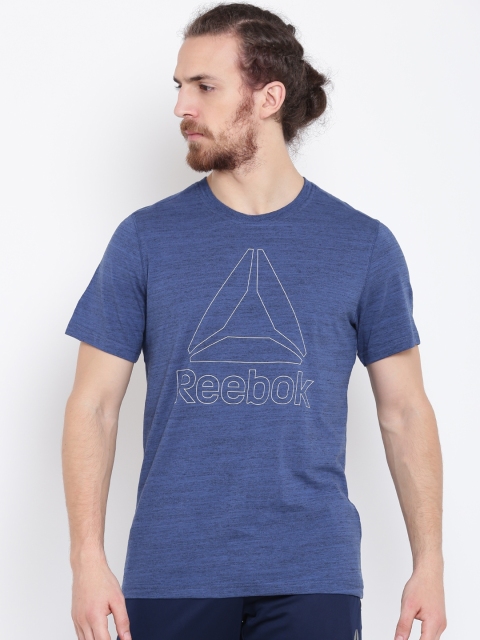 

Reebok Men Blue EL Marble Group Printed Training T-shirt