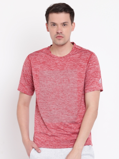 

Reebok Men Maroon Printed Round Neck T-shirt