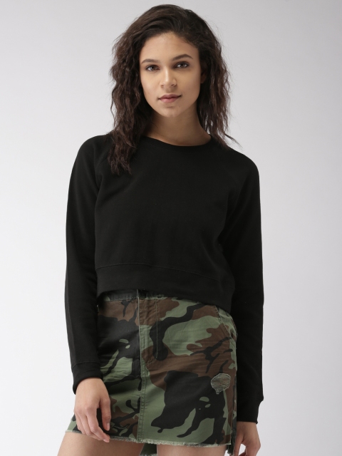 

FOREVER 21 Women Black Solid Top