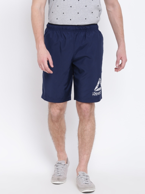 

Reebok Men Navy Blue WOR COMM WV Solid Training Shorts