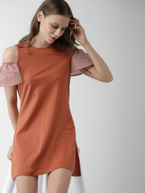 

Mast & Harbour Women Rust Brown T-shirt Dress