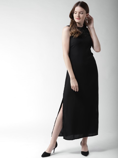 

Mast & Harbour Women Black Solid Maxi Dress