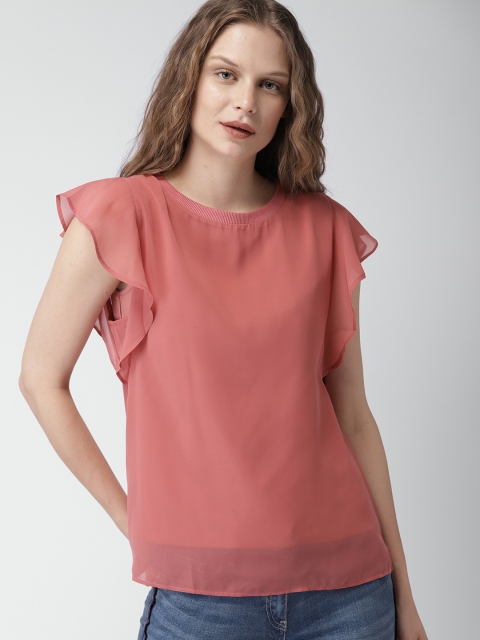 

Mast & Harbour Women Pink Solid Top