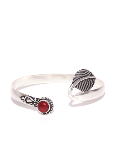 

Priyaasi Silver-Plated Oxidised Cuff Bracelet