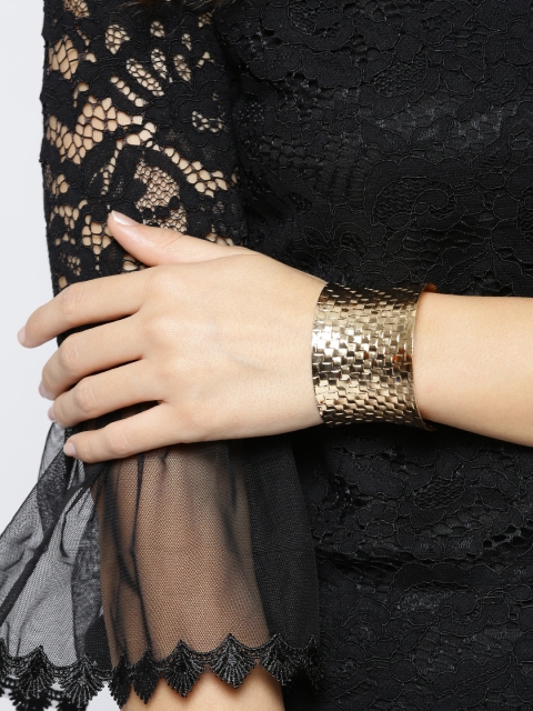 

PRITA Gold-Plated Basketweave Pattern Cuff Bracelet