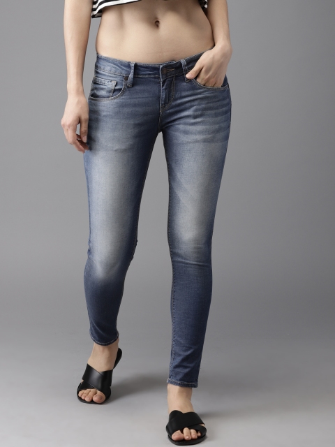 

Moda Rapido Women Blue Skinny Fit Mid-Rise Cropped Clean Look Stretchable Jeans