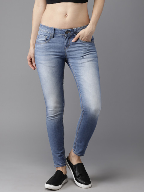 

Moda Rapido Women Blue Skinny Fit Mid-Rise Cropped Clean Look Stretchable Jeans