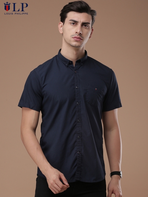 

Louis Philippe Sport Men Navy Jermyn Fit Solid Casual Shirt, Navy blue