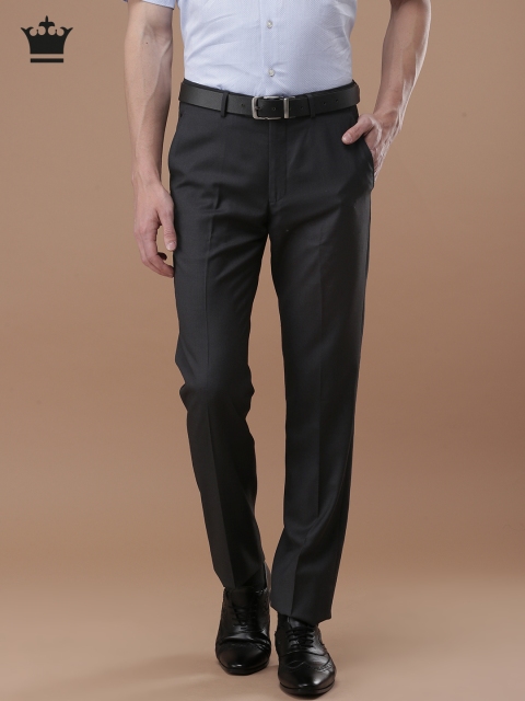 

Louis Philippe Men Grey Slim Fit Solid Formal Trousers