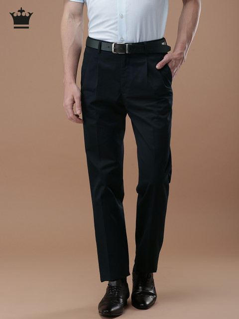 

Louis Philippe Men Navy Blue Classic Regular Fit Solid Chinos