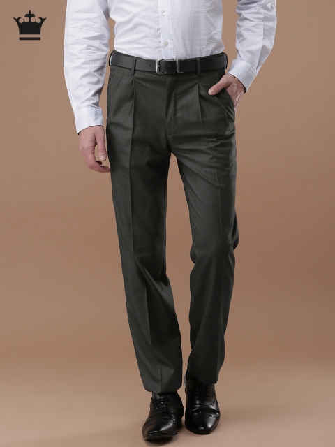 

Louis Philippe Men Grey Classic Regular Fit Solid Formal Trousers