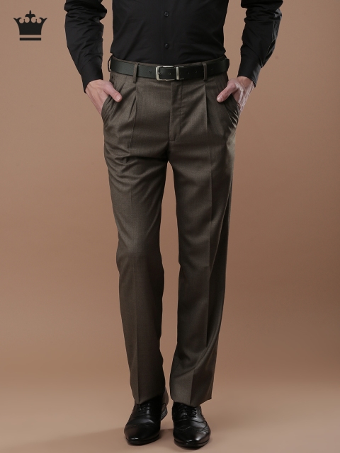 

Louis Philippe Men Brown Classic Regular Fit Solid Formal Trousers