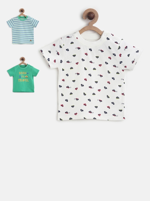 

MINI KLUB Boys White Printed Round Neck T-shirt