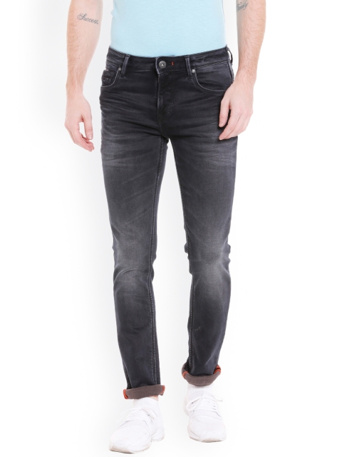 

Killer Men Grey & Black Slim Fit Mid-Rise Clean Look Jeans