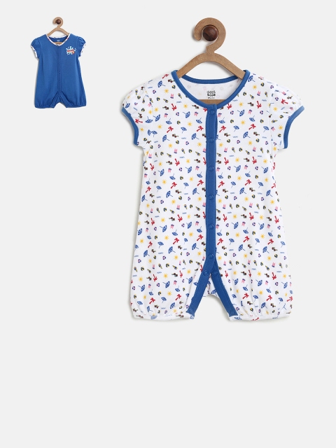 

MINI KLUB Boys Pack of 2 Printed Knitted Rompers, Multi