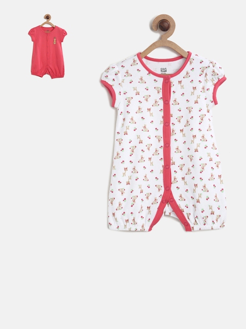 

MINI KLUB Boys Pack of 2 Printed Knitted Rompers, Pink