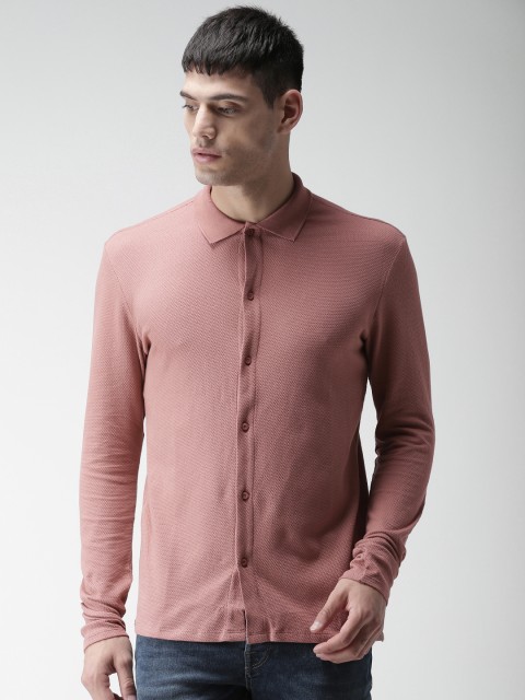 

SELECTED Men Peach Solid Polo Collar T-shirt