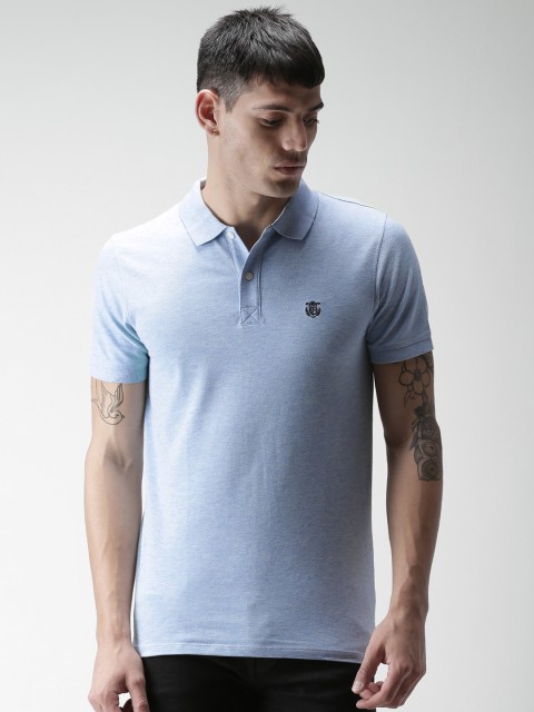 

SELECTED Men Blue Solid Polo T-shirt