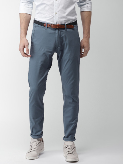 

SELECTED Men Beige Slim Fit Solid Chinos