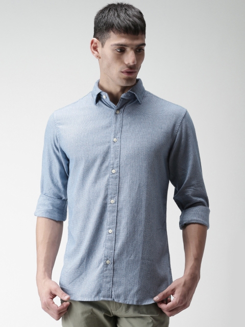 

SELECTED Men Blue Regular Fit Checked Casual Shirt