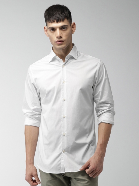 

SELECTED Men White Slim Fit Printed Casual Shirt